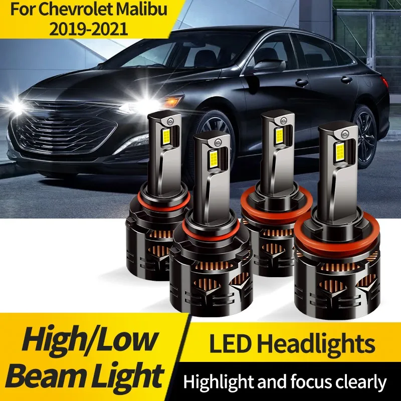 

2PCS For Chevrolet Malibu 2019-2021 9005 HB3 LED Headlight Bulb H11 Super Bright CSP Auto Driving Headlamp Hi/Lo Beam Bulb Turbo