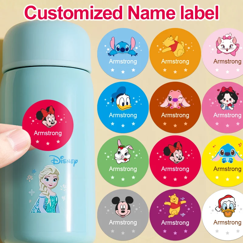 어린이 문구류, 학교 용품, 축제 크리스마스 선물을 위한 맞춤형 다채로운 디즈니 스티치 이름 스티커