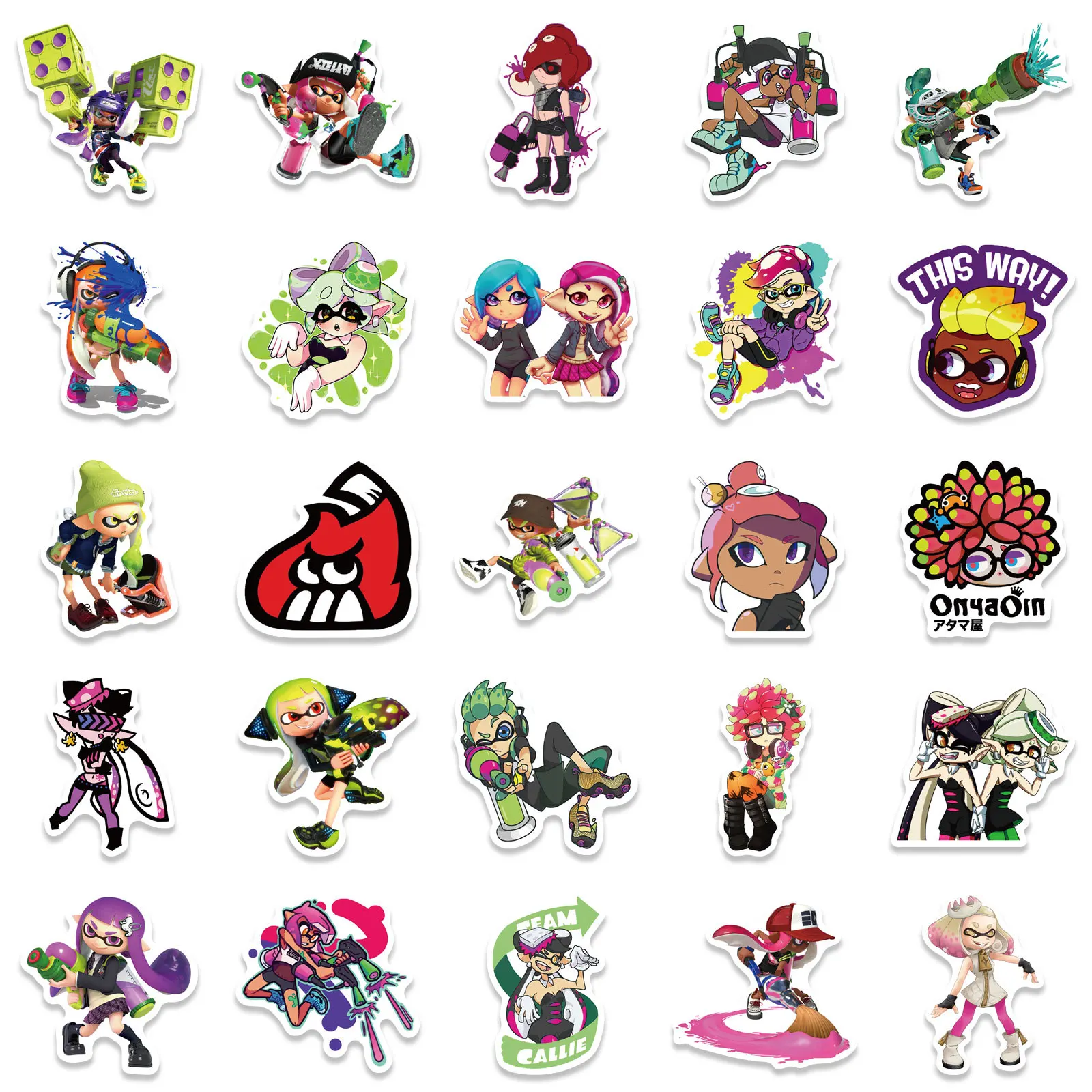 10/30/50 pçs jogo splatoon skate mala de viagem telefone portátil bagagem adesivos clássicos decoração para casa diy crianças menina brinquedos