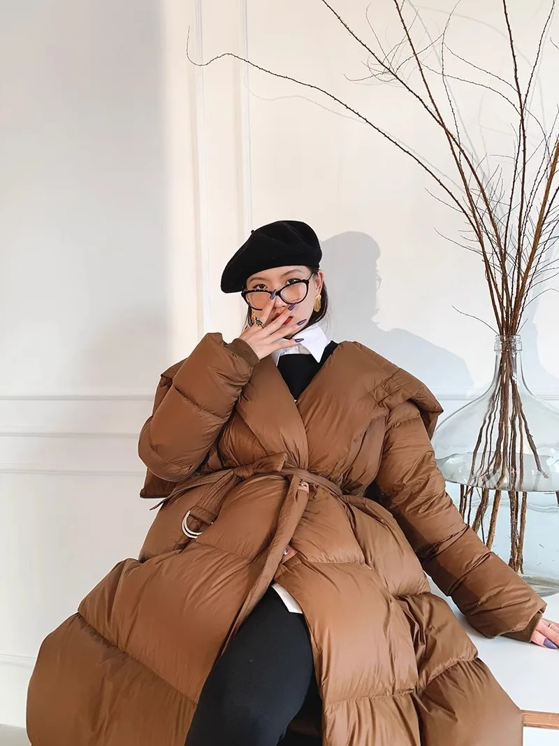 Inverno novo longo ultra thi branco ganso para baixo casaco feminino na altura do joelho awl quente commuter sle versão coreana corte reto