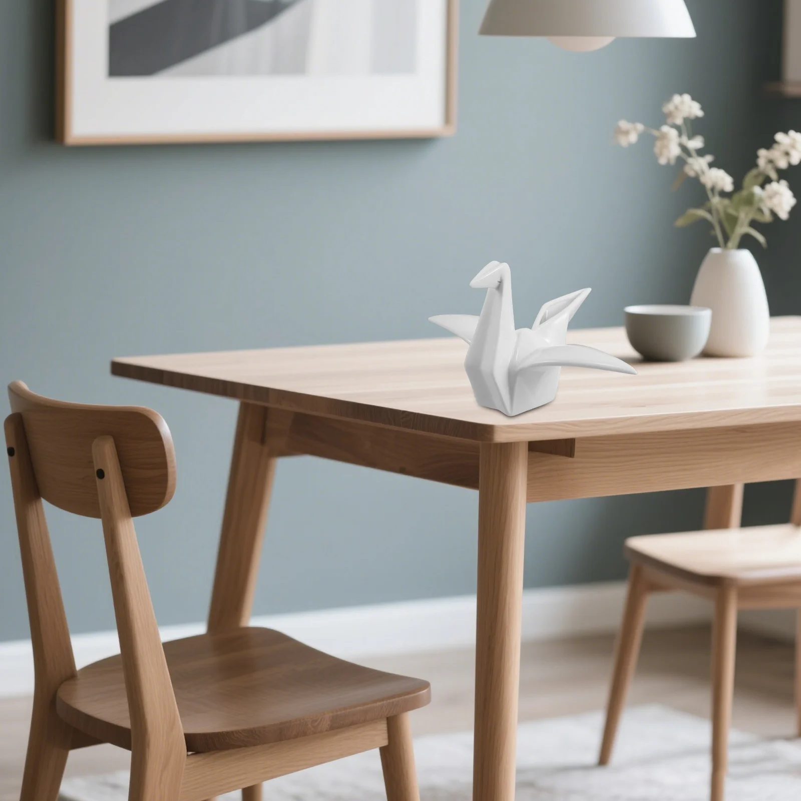 

Elegant White Ceramic Crane Decoration for Home Office Desk Living Room Stand Sophisticated Nordic Style Interior Decorative