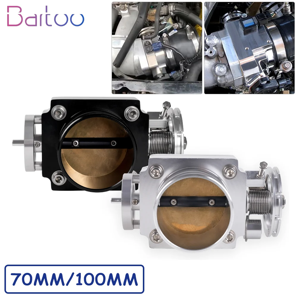 

70mm 2.75in/100mm 3.94in High Flow Billet Intake Throttle Body Universal CNC Aluminum Alloy Billet Intake Throttle Body THB192