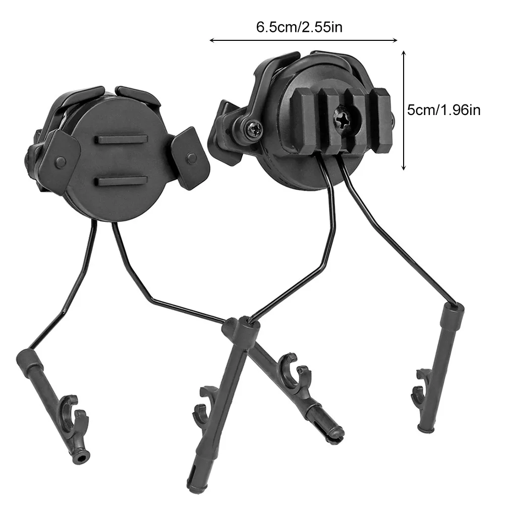 Headset Helmet Rail Adapter Practical Ox Horn Earmuff Bracket 360 Degree Rotation Expandable Accessories for 19-21mm Helmet Rail