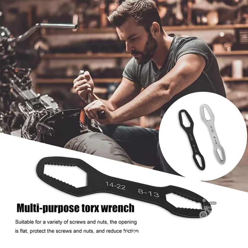 1PC Multi Functional Wrench With Adjustable Self Tightening Double Head Wrench Convenient Tool For Cars Bicycles Homes