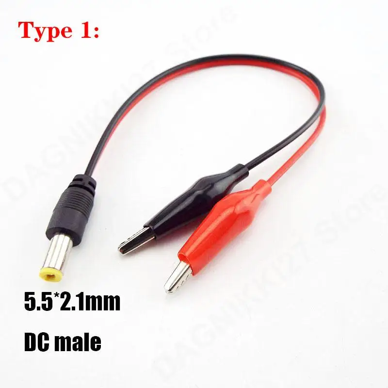 Alligator Clip Electric DIY Test Lead Wire DC Male Female Jack Double Head Crocodile Clip Connector Roach Electrical Test Jumper