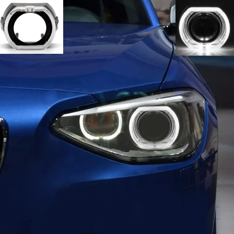 

For Universal Cars LED Halo Rings 2.5 3 Inch Square Dual Color Angel Eyes Headlight Decoration Lens Cover Styling Modification