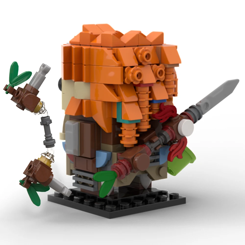 MOC Horizons Zero Dawn ALOY Brickheadzs Building Blocks Set Female Warrior Hunter Games Character Model Bricks Child Toys