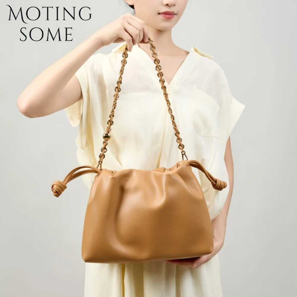 Motingsome جلد البقر سعة كبيرة المرأة محفظة سحابة شكل تحت الإبط السرج حقيبة يد حقائب كتف Crossbody اليومية حمل 2025 جديد