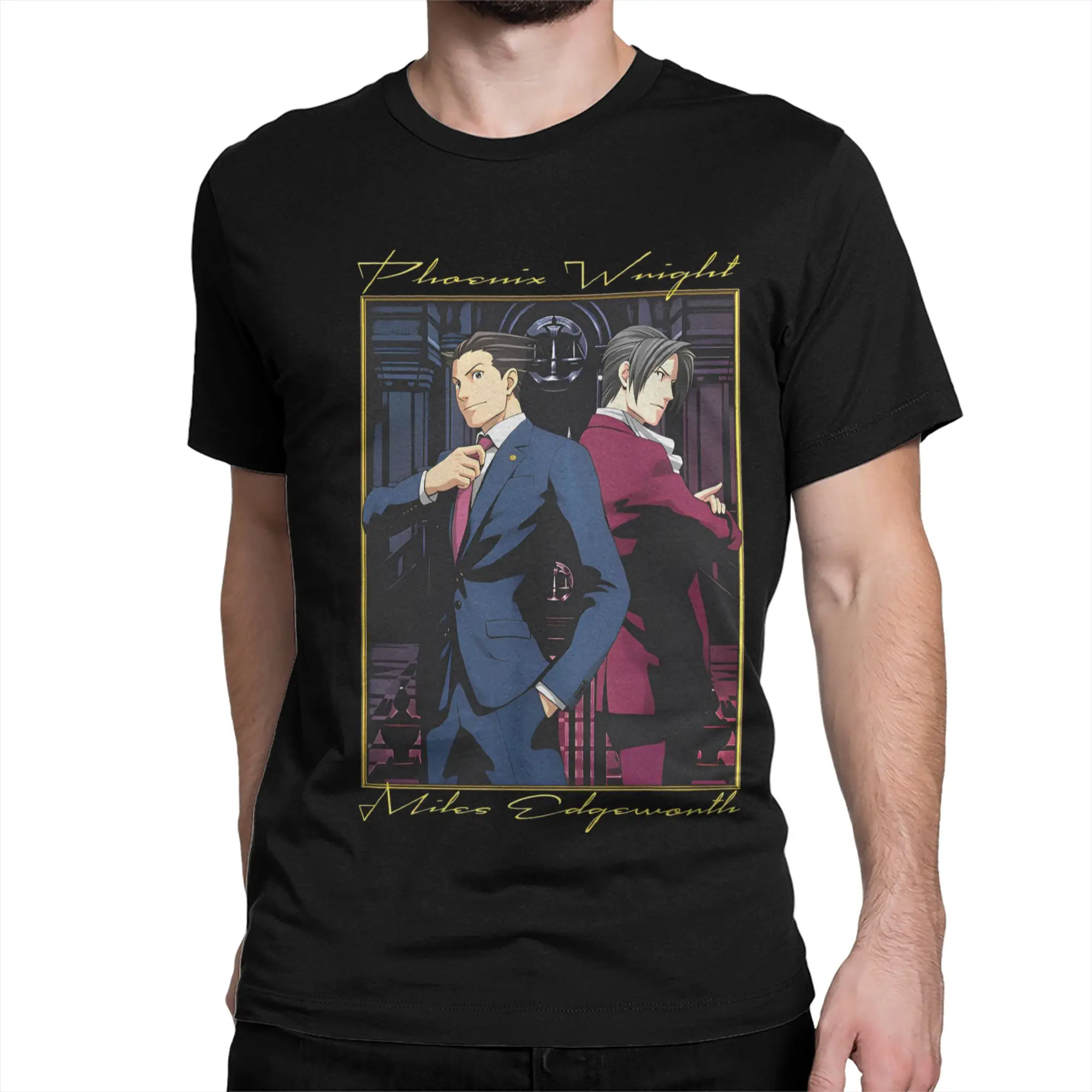 Men Women Ace Attorney Video Game Phoenix Wright T Shirts  Pure Cotton Top Hipster Short Sleeve Round Neck Tees Original T-Shirt