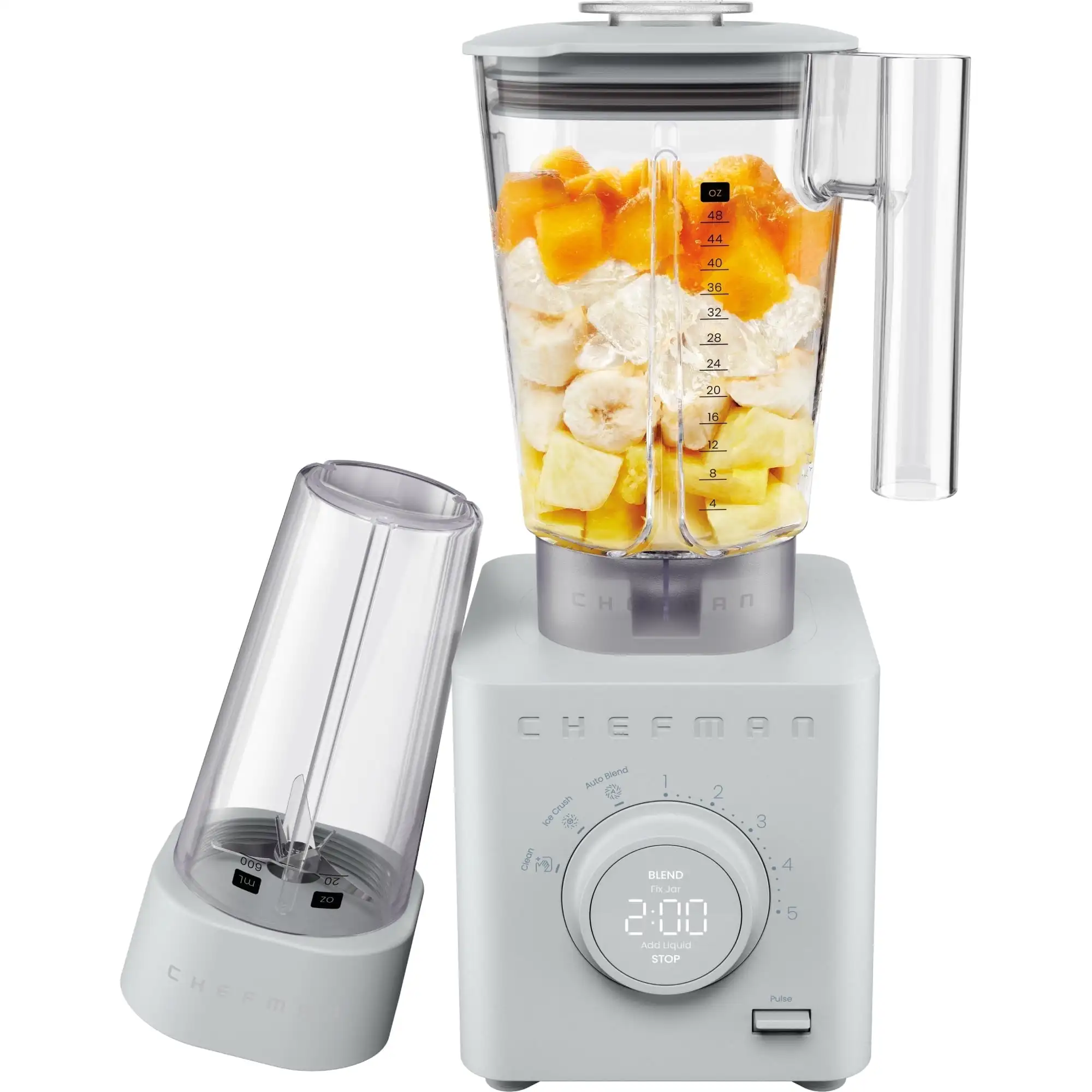 

Obliterator 1380W Professional Blender w/ Auto Blend and 20oz Travel Jar – White, New