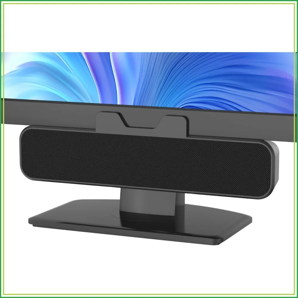 USB Plug and Play Desktop Speakers, Wired Computer Soundbar for Gaming/Meetings, Easily Clamps to Monitor, Compatible with PC, MAC, Laptop, 10W