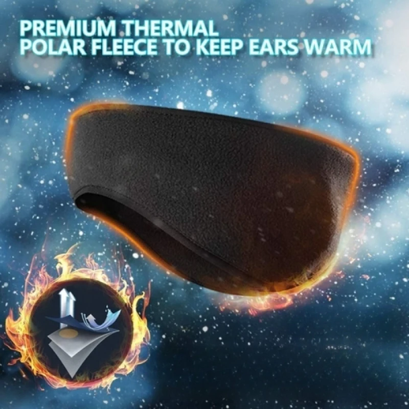 Winter Mens Fleece Earmuffs Warmers Sports antiperspirant band  Super Absorbent Outdoor Running Cycling  Polar Fleece Headband