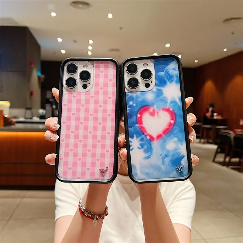 Wildflower Red Gingham Hearts Phone Case For iPhone 17 16 15 14 13 12 Pro  Max Plus Cierra Ramirez Frilly Floral Shockproof Cover - AliExpress  202192403