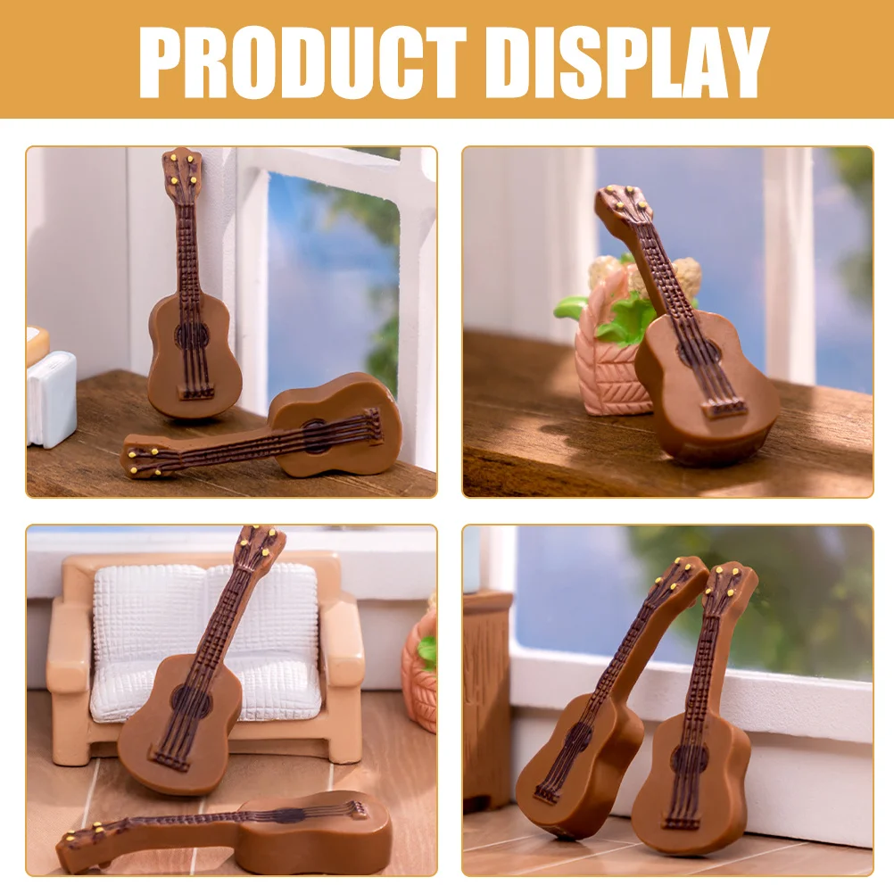 6 قطعة حلي الغيتار الصغيرة براعة رائعة ديكورات منزلية صغيرة ملحقات الآلات الموسيقية الواقعية #4