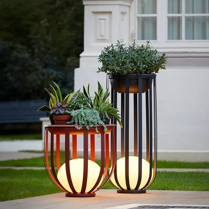 Outdoor LED Solar Decorative Lamp Waterproof Floor Lights for Landscape Balcony Terrace Flower Shelf Courtyard Lawn Villa