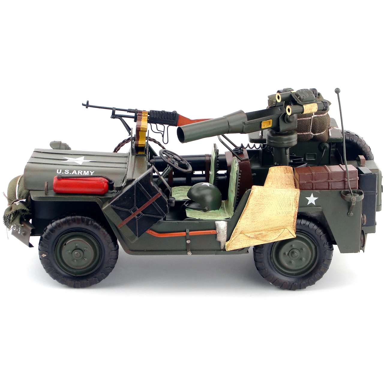 Handicrafts Iron Military Vehicle Model World War II American Willis Jeep Field Reloaded Edition Creative Home Decoration Gift