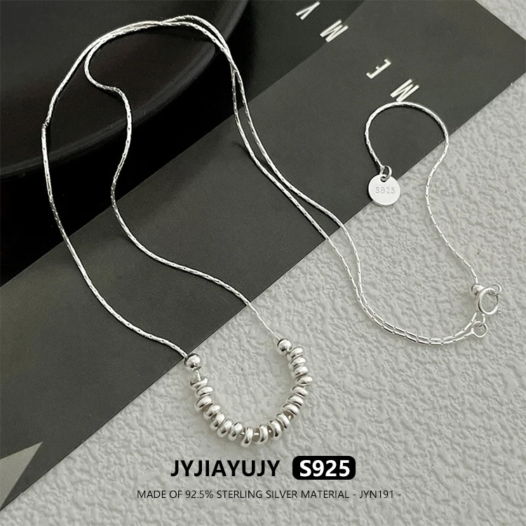 

JYJIAYUJY 100% цельное оригинальное ожерелье из стерлингового серебра S925, в наличии, модные ювелирные изделия из бисера 3 мм, подарок на каждый день JYN191