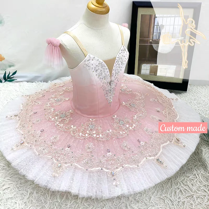 الجنية دمية فضية الجنية لطيف الجنية الباليه توتو اللباس الكبار والأطفال الأداء المهني المنافسة اللباس