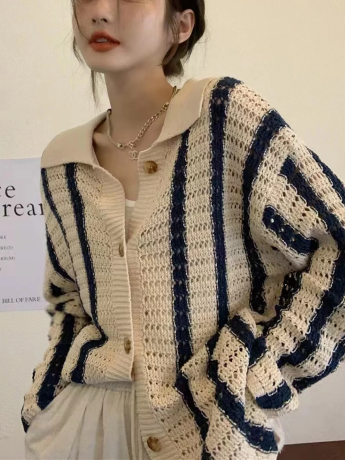 

Women's Lazy Sle Hollow out Knitwear Loose Fit Outerwear Sweater Cardigan Spring Autumn Winter Casual Commute Faion