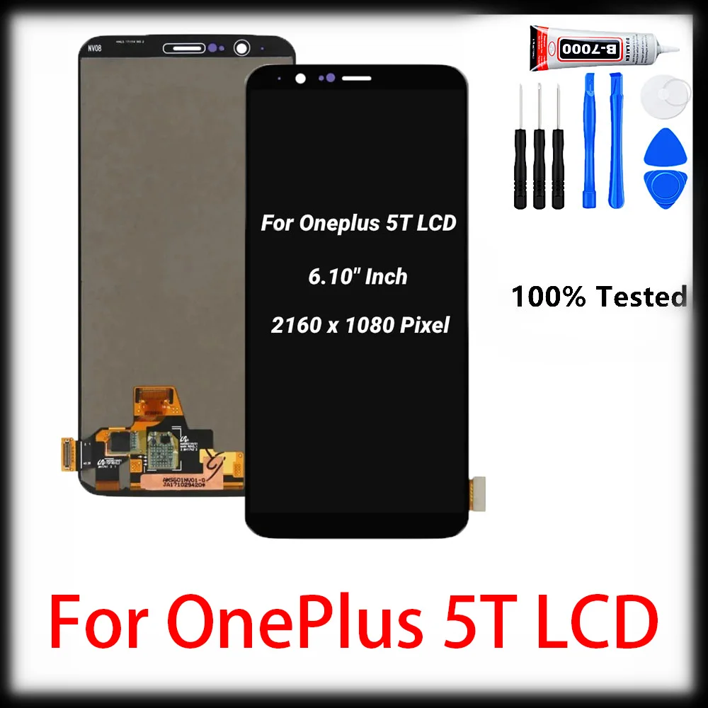 

ЖК-дисплей Super AMOLED для Oneplus 5T A5010, ЖК-дисплей с сенсорным экраном и дигитайзером в сборе, дисплей для OnePlus 5T 1 + 5T