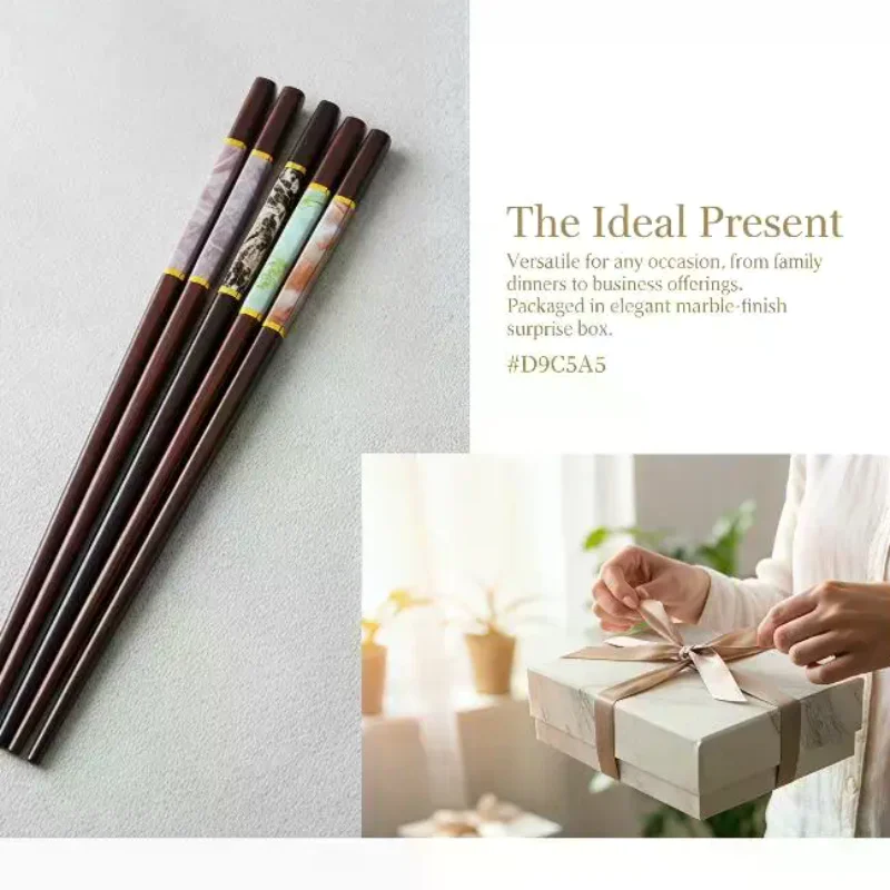 Reusable Bamboo Chopsticks  Non Slip Chop Sticks for Sushi Salad Noodles Perfect for Home and Restaurants