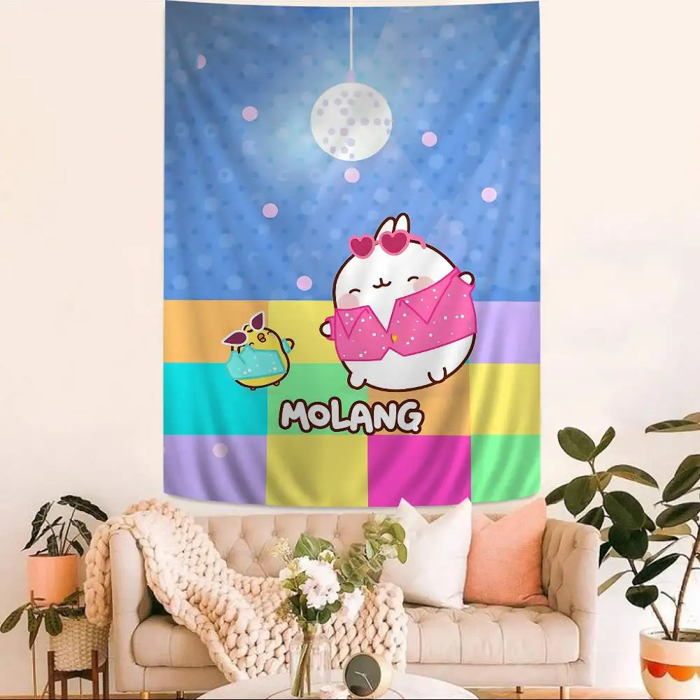 Cute Rabbit M-molang Colorful Tapestry Wall Hanging Bohemian Wall Tapestries Mandala Wall Hanging Sheets