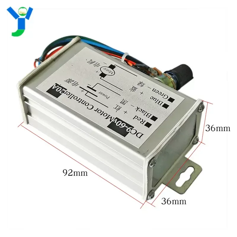 PWM DC motor continuously variable speed governor 20A pulse width motor speed control switch module 12V24V60V