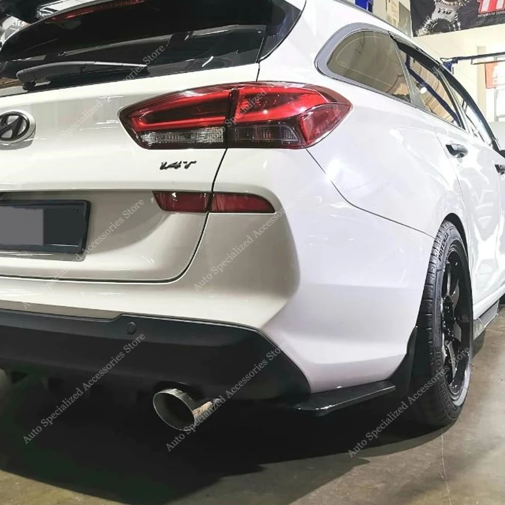 Rear Bumper Side Splitters For Hyundai i30 MK3 Tourer CRDI TGDI 2017-2020 Rear Diffuser Exhaust Pipe Trim Splitter Bodykits