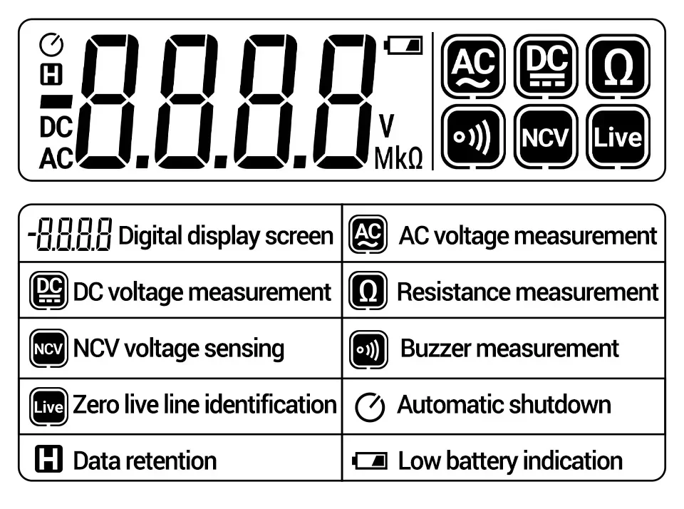A3005+B20 Digitales Multimeter Professioneller Isolierter Spannungsprüfer Berührungsloser AC/DC-Spannungstester Doppelkopf-Schraubendreher – Detail 15