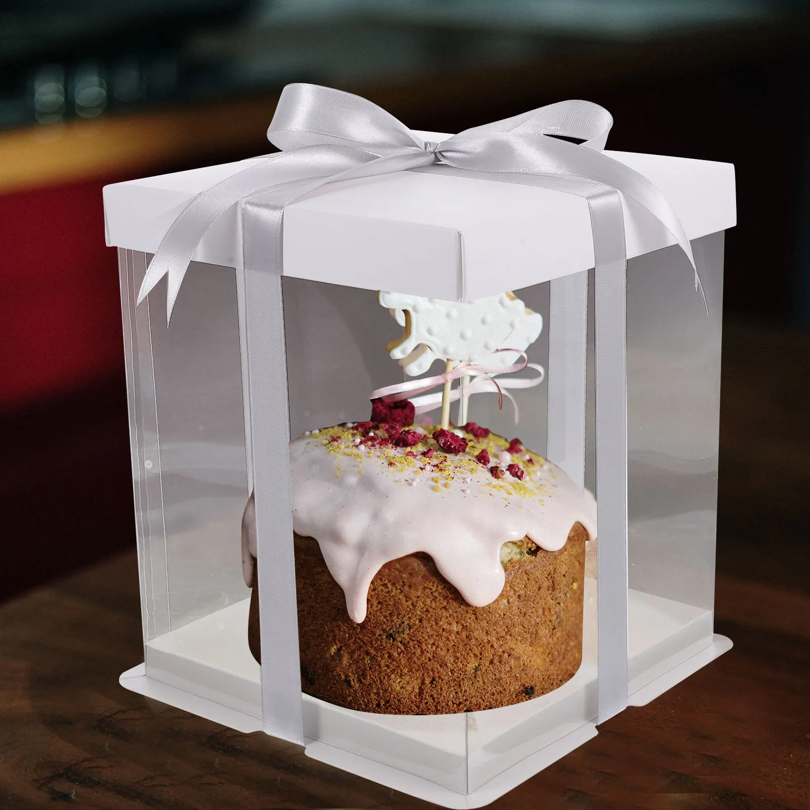 

5Pcs Portable Cake Carrier Sturdy Design Dustproof Box for Baking Desserts Cake Boxes Bakery Packing Box Baking Supplies,