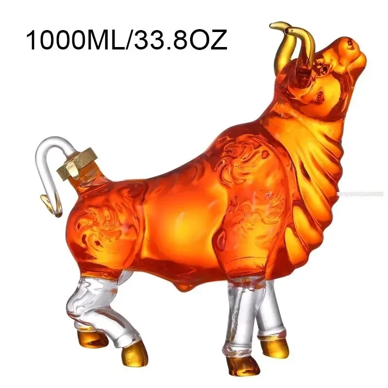 Cow Shaped Style Home Bar Whiskey Decanter Bourbon Liquor Wine Bottle 250ML-1000ML Bars Barrel