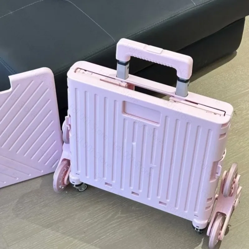 Foldable Lightweight Hand Pull Cart Portable Trolley for Grocery Camping Express Delivery