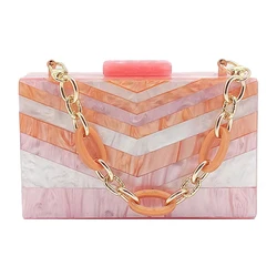 2022 borsa da donna portafoglio da festa di design di lusso arancione Mini borsa a tracolla da donna pochette da sera con tracolla a catena di marca Replica esatta