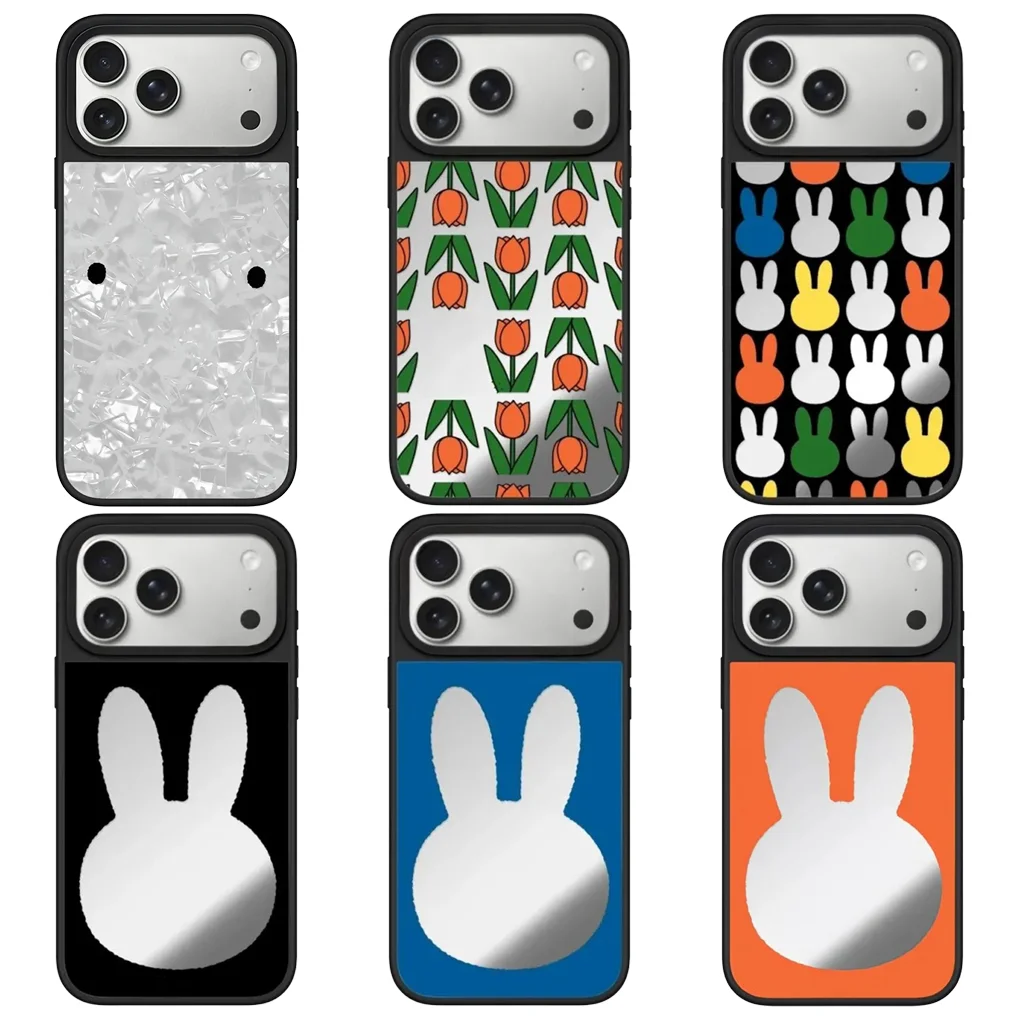 

Cartoon Rabbit Head Mirror Surface Magnetic Case: Compatible With IPhone 17 16 15 14 13 12 Pro Max 17 Air