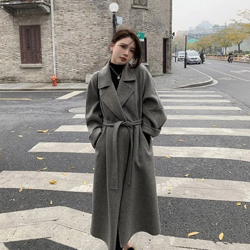 Simple Mid-length Double-sided Down Student Down Jacket for Autumn Winter. with A Detachable Inner Liner A High-end Woolen Coat.