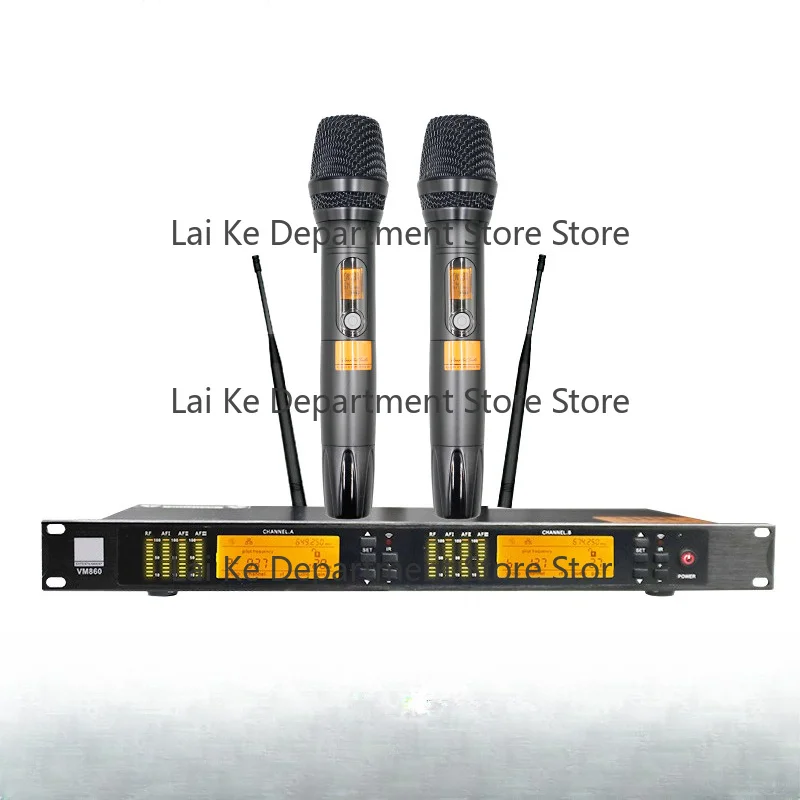 VM860 Wireless U-band Dual Microphone - Professional Handheld Mic for Singing, Meetings, Hosting, Stage, and Live Streaming