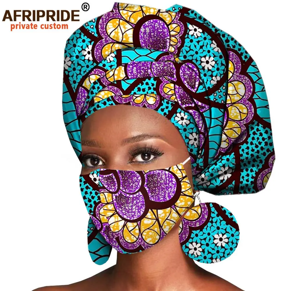 Diadema africana, pendientes, accesorios para el cabello, bufanda, capó, tela de cera Ankara, turbante para la cabeza, pañuelo africano, máscara,