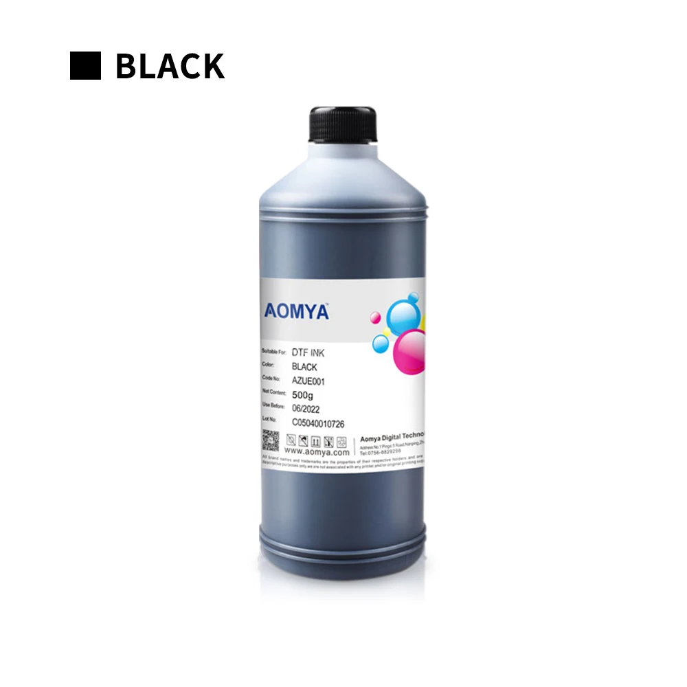 Aomya 500ML DTF Ink Transfer Ink For DTF Direct Transfer Film Printer For DTF Printing PET Film Printing and Transfer 5 Colors