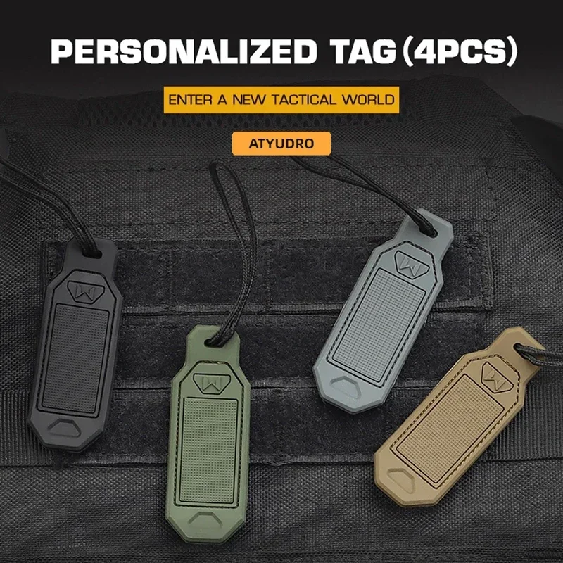 Tactical Personalized Tag 4pcs Camping Equipment Hunting Sports Supplies Accessories Outdoor Tools Decorations Collectibles