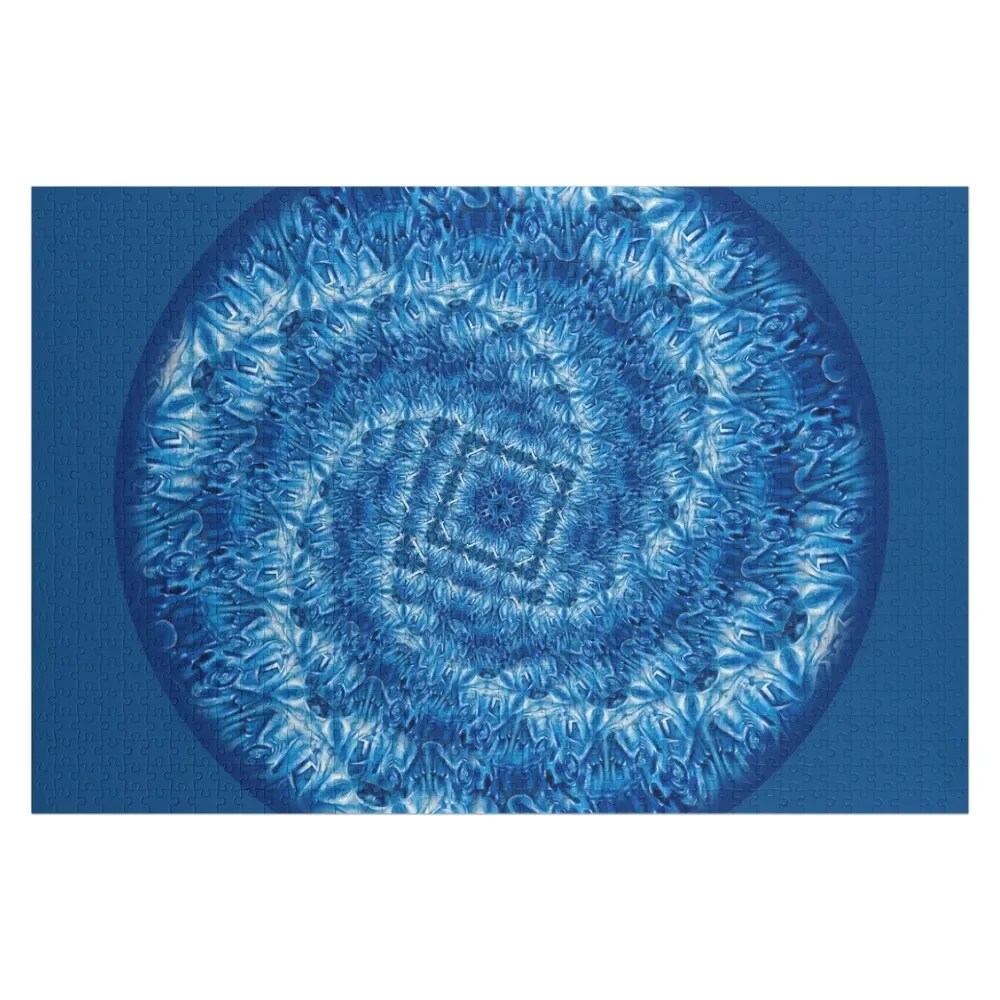 

Velvet Splash Blue Bloom Spiral wave ocean water pattern Jigsaw Puzzle Baby Wooden Anime Puzzle