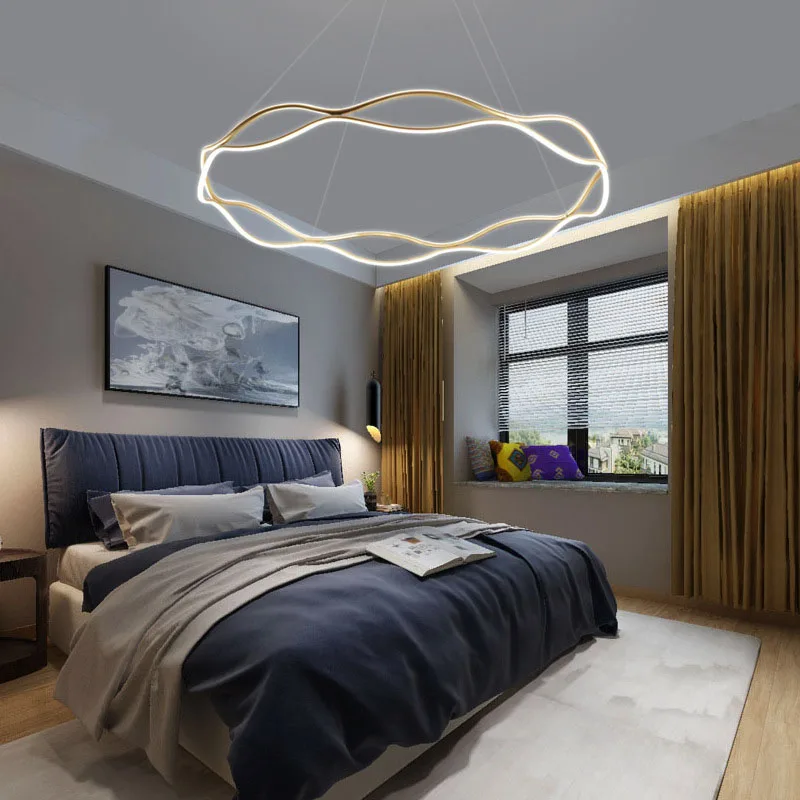 Modern LED Pendant Light For Bedroom Living Dining Room Chandelier Luxury Ring Hanging Lamp Home Decor Indoor Lighting Fixture