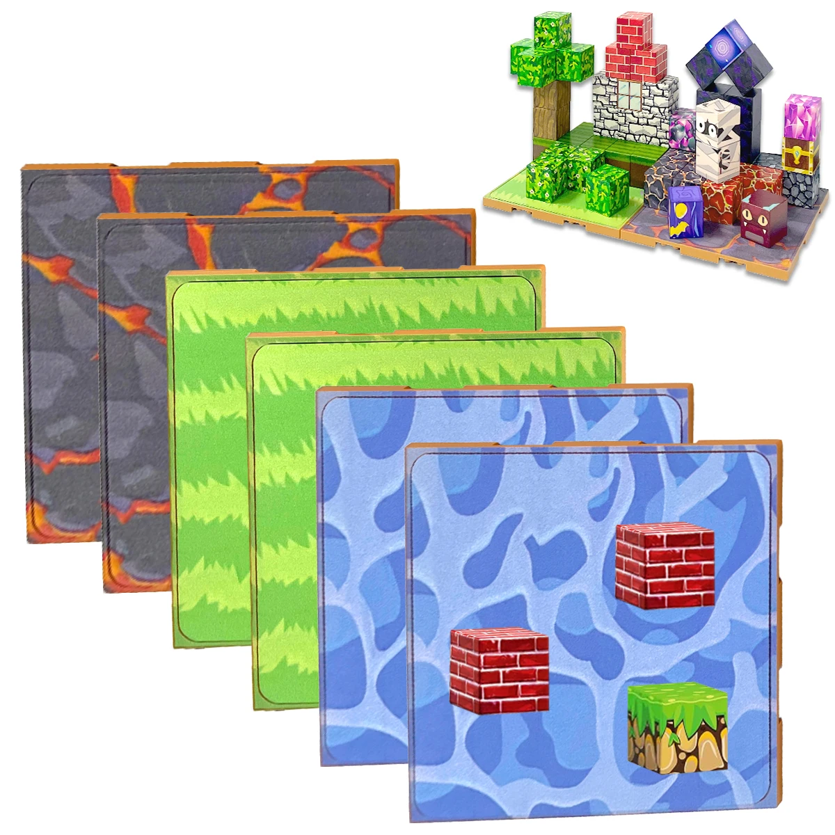 Version mixte plaque de Base magnétique bloc de construction Puzzle jouets magnétiques inspire intellectuel pour 3 + enfants garçons filles 2/4/6 pièces