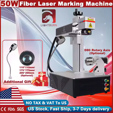 50W Mini Fiber Laser Marking Machine Laser Engraver For Plastic Gold Silver Ring Jewelry Marking Metal Desktop DIY Engraver