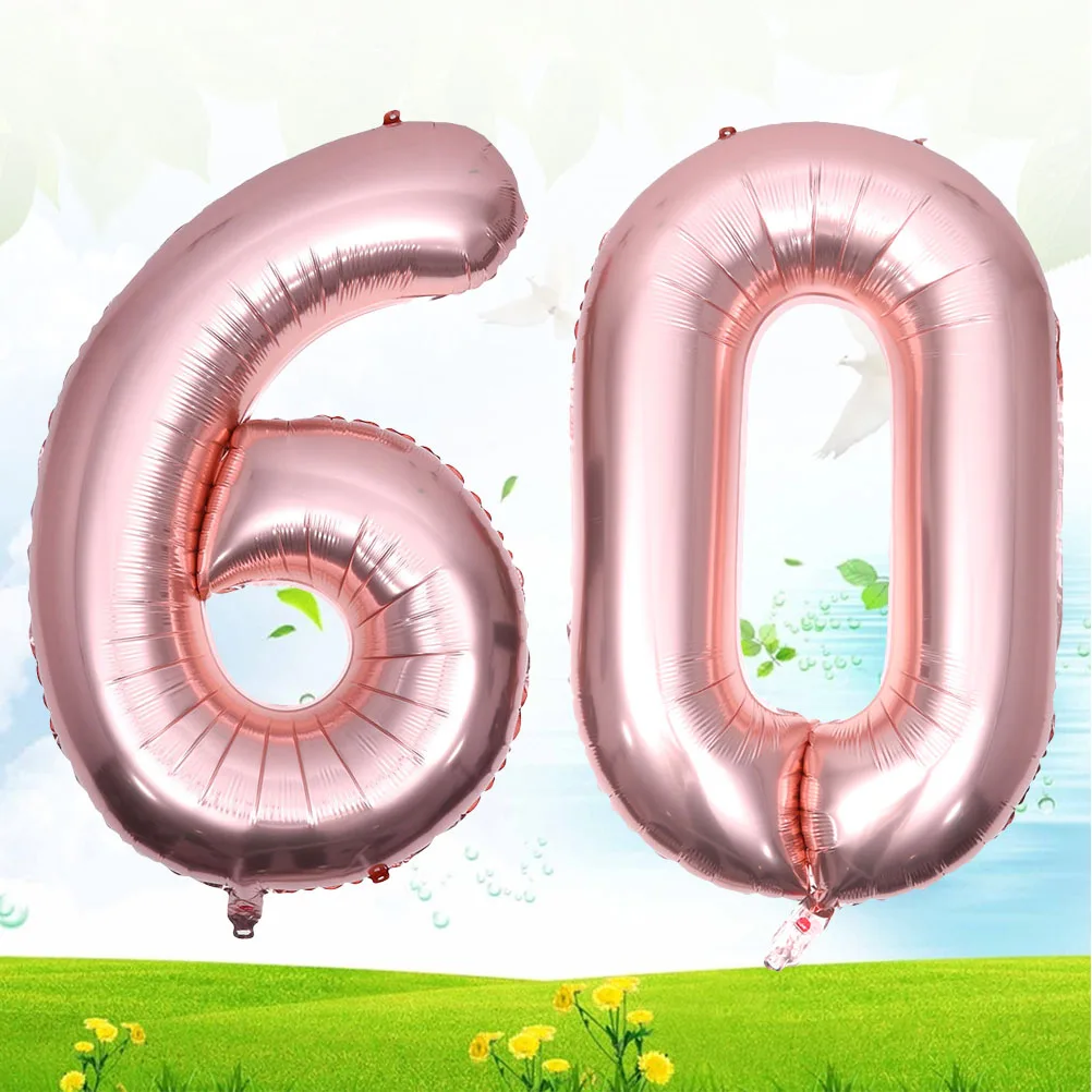 

40 Inch Number Balloon 60 Foil Party Birthday Anniversary Decoration Jumbo Reusable Event Wedding School Celebration