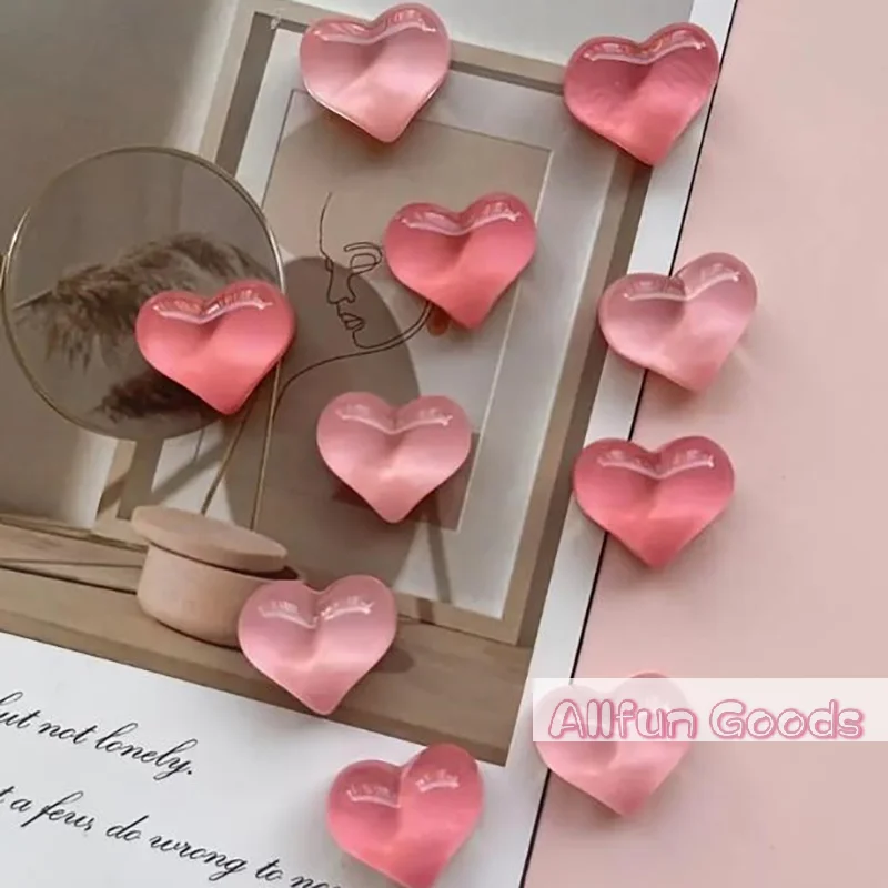 10pcs Heart Shaped Refrigerator Magnets Set Strong Plastic Water Ripple Design Magnetic Whiteboard Picture Fridge Accessories