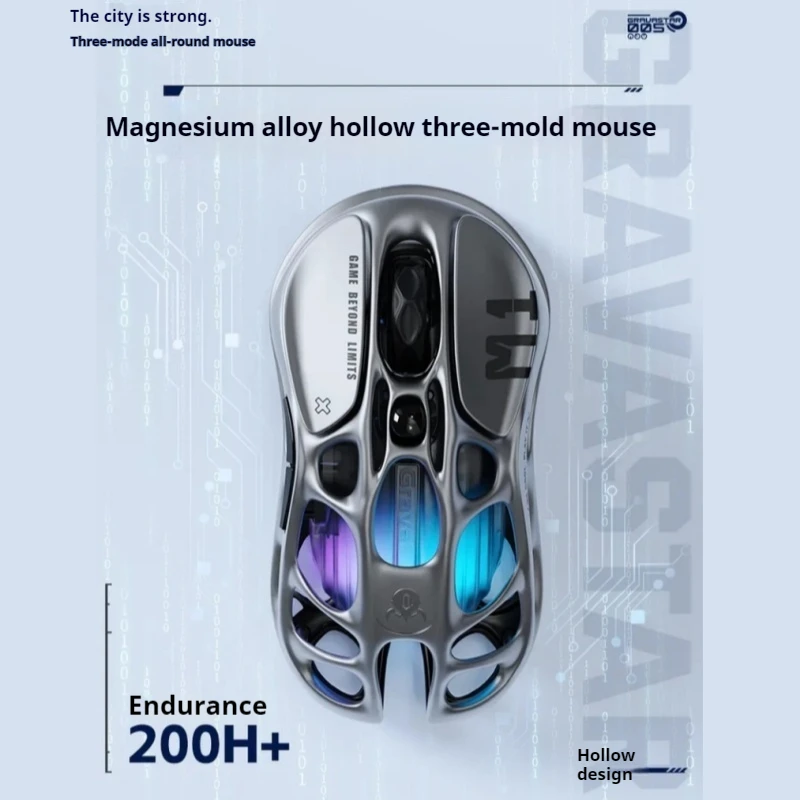 Imagem -02 - Três-mode sem Fio Bluetooth Conexão Mouse Planeta Gravidade Hollow Out Design Programação Macro E-sports Game Office Mouse 3395