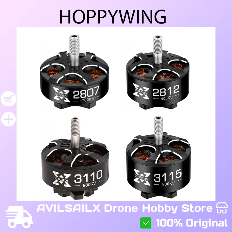 

HOBBYWING Xrotor 2807/2812/3110/3115 High-Performance Brushless Motors (900KV-1700KV) for FPV Racing & Freestyle