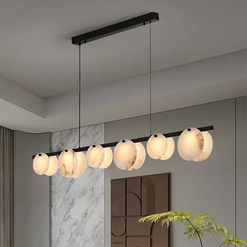 

Nordic Long Strip LED Pendant Lights for Living and Dining Room Kitchen Food Tables Chandelier Home Decor Hanging Light Fixture