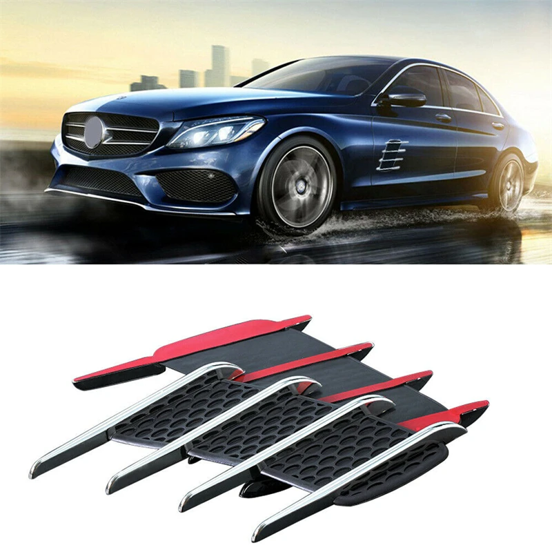 

Universal Car Air Flow Vent Fender Intake Grille Outlet Stickers Simulation Vent False Auto Side Hood Outlet Bonnet Decorative