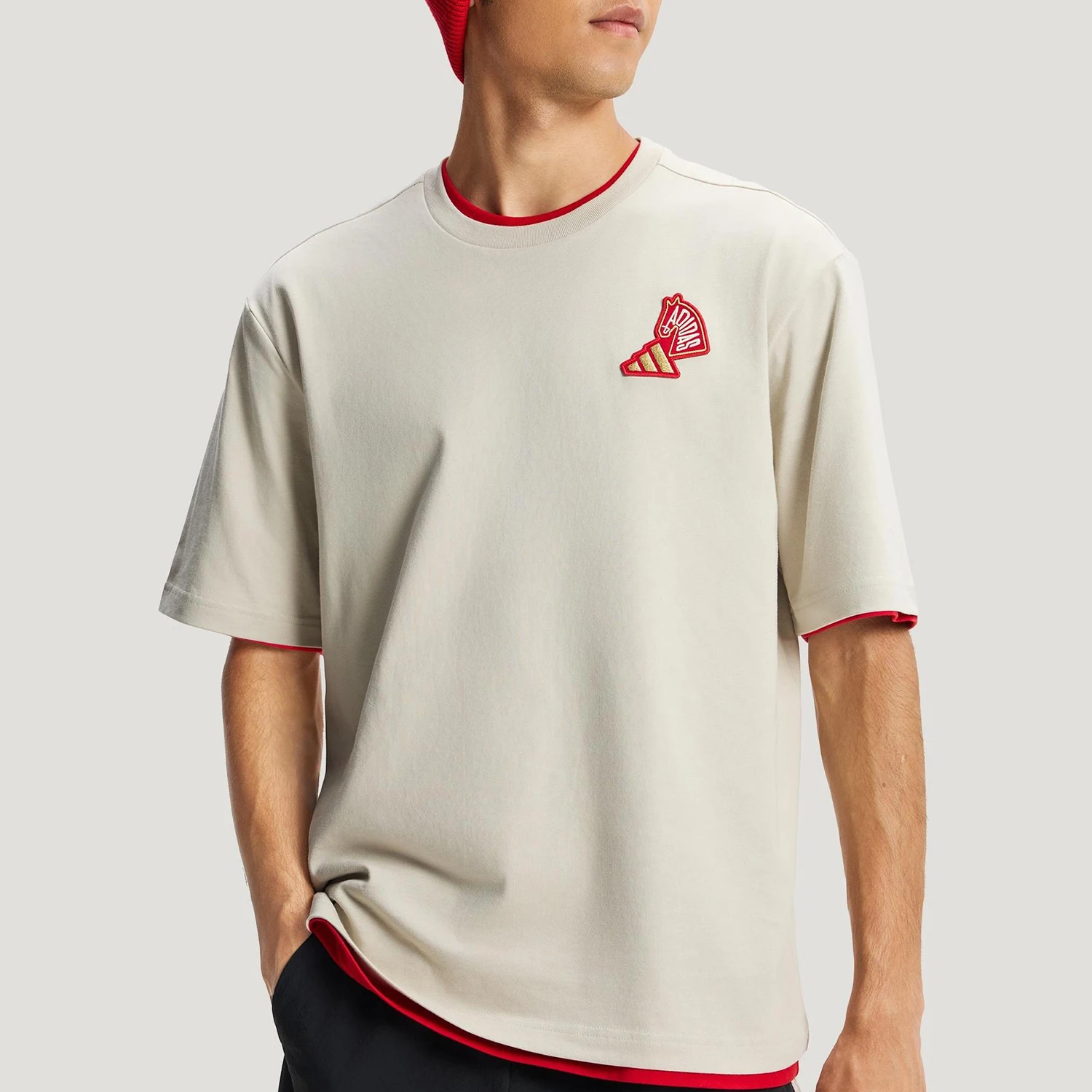 

Оригинальный мужской и женский пуловер Adidas с круглым вырезом, прочный и повседневный, с короткими рукавами KQ5100